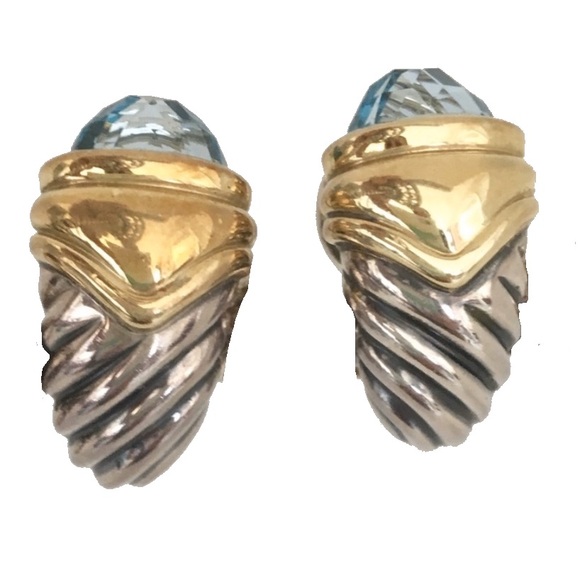 David Yurman Jewelry - David Yurman ♚ Blue Topaz Shrimp Earrings ♚ Large